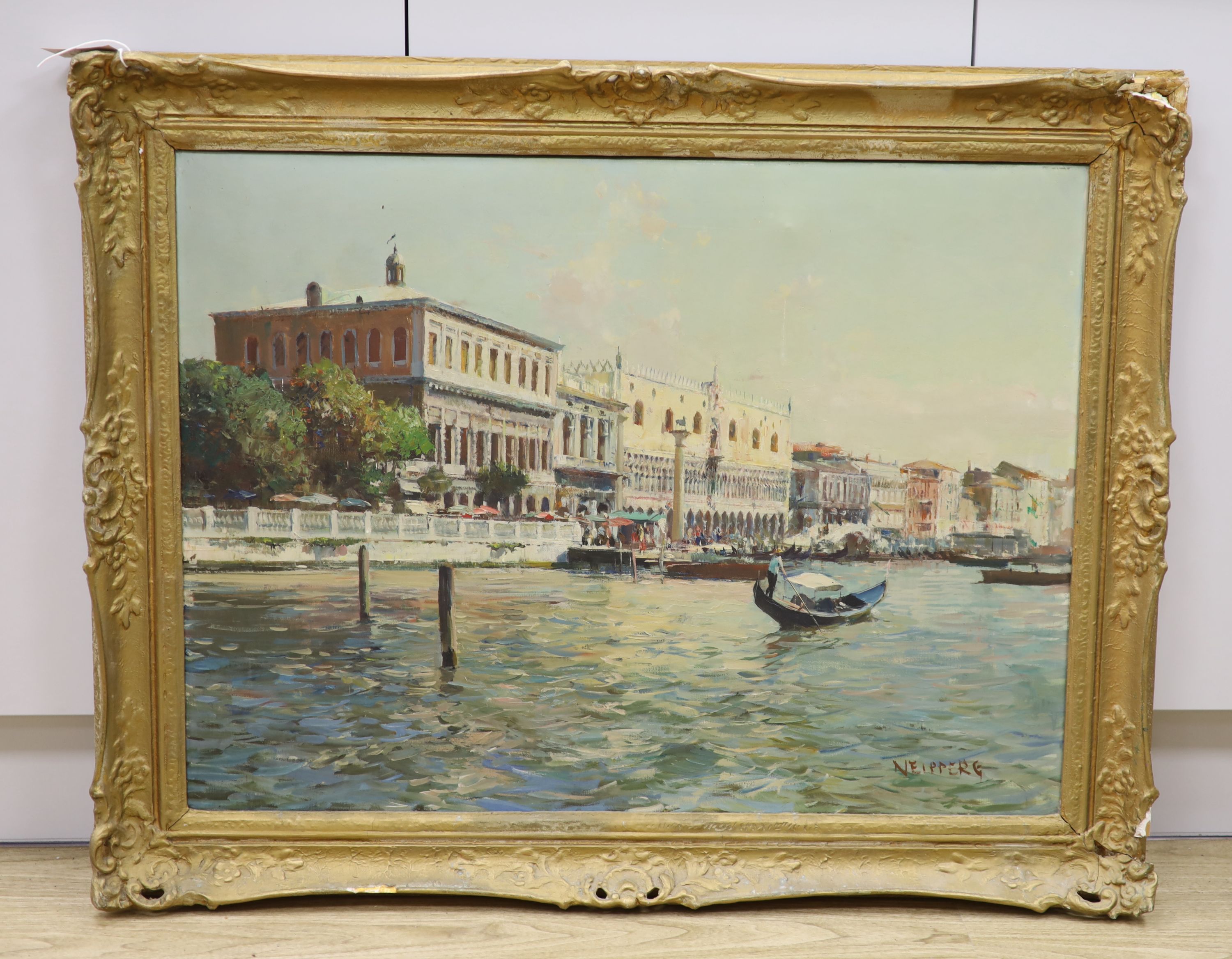 Italian School, oil on canvas, View of Venice, signed, 60 x 80cm